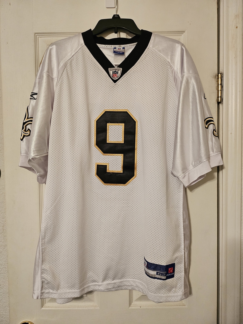 Reebok White New Orleans Saints #9 Football Jersey with Black and Gold